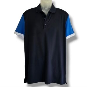 J. Lindeberg Roy Slim Fit Golf Polo Mens Size XXL Navy Blue Grey Short Sleeve